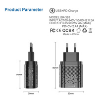 USLION 4 Port USB-C ładowarka 48W kabel USB do ładowania dla iPhone 12 Pro Max Macbook Xiaomi PD typu C ładowarek ściennych ładowarka USB 6